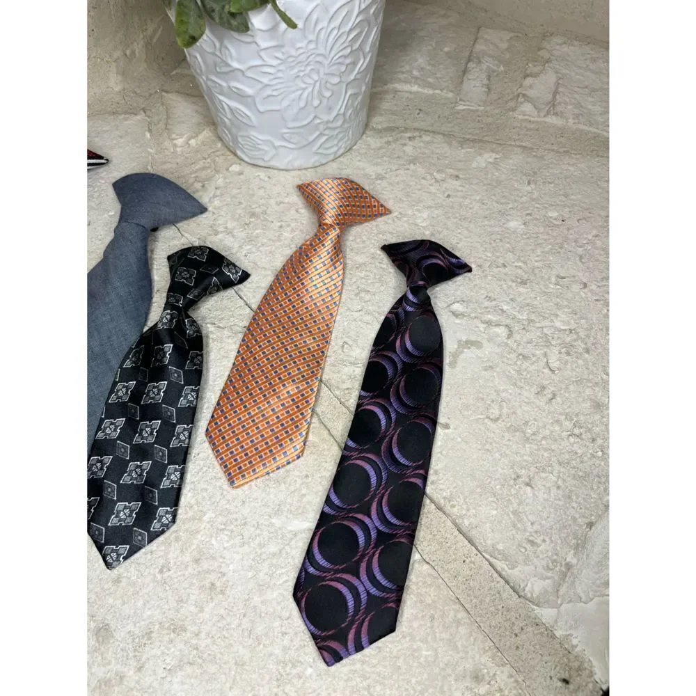 Neckties clip on assortment of 5